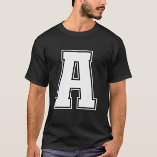 T-shirt Lettre A Alphabet majuscule Monogramme Nom initial