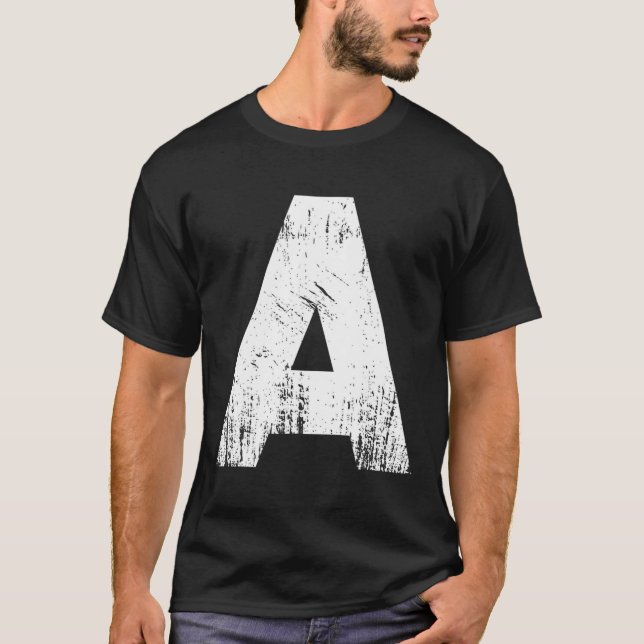 T-shirt Lettre A Famille Chipmunk Groupe Correspondant Hal (Devant)