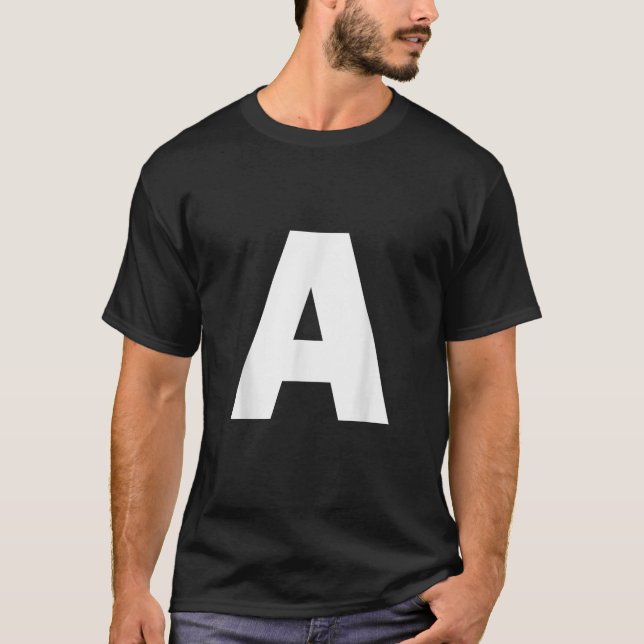 T-shirt Lettre A majuscule alphabet monogramme initiale  (Devant)