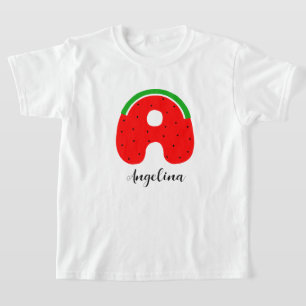 T-shirt Lettre A Nom T-shirt, Nom Personnalisé Watermelon