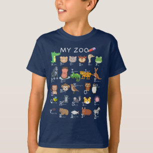 T-shirt LETTRE Alphabet A-Z Mon Zoo Enfants Garçon École f