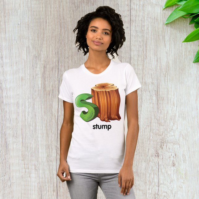 T-shirt Lettre alphabet S Arbre S Amusant Arbre Stump Art (Créateur téléchargé)
