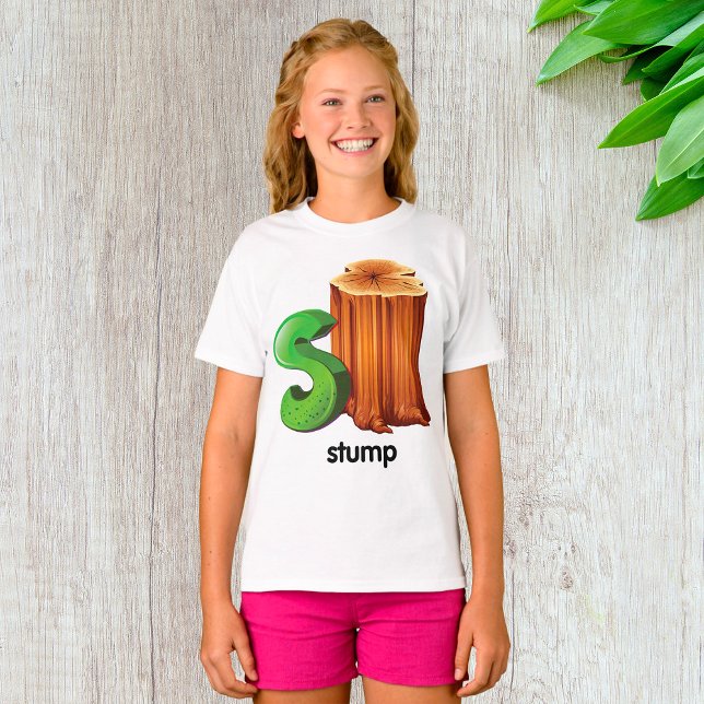 T-shirt Lettre alphabet S Arbre S Amusant Arbre Stump Art (Créateur téléchargé)