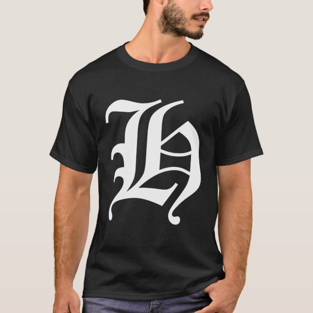 T-SHIRT LETTRE ANCIENNE H (Devant)