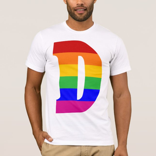 T-shirt LETTRE arc-en-ciel D (Devant)