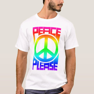 T-shirt Lettre arc-en-ciel Paix S'il vous plaît