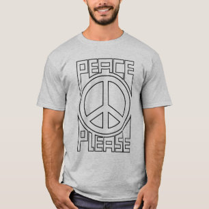 T-shirt Lettre avec contour noir « Paix s'il vous plaît »