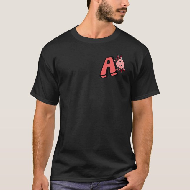 T-shirt Lettre Axolotl Monogram Salamander A Axolo Initial (Devant)