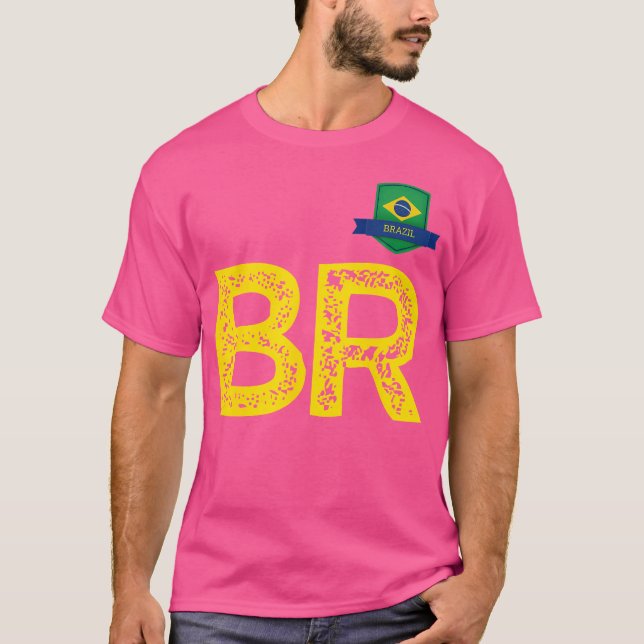 T-shirt LETTRE B Drapeau Humain Brésil S (Devant)