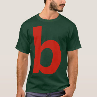 T-shirt Lettre b en texte rouge Typographie minimale