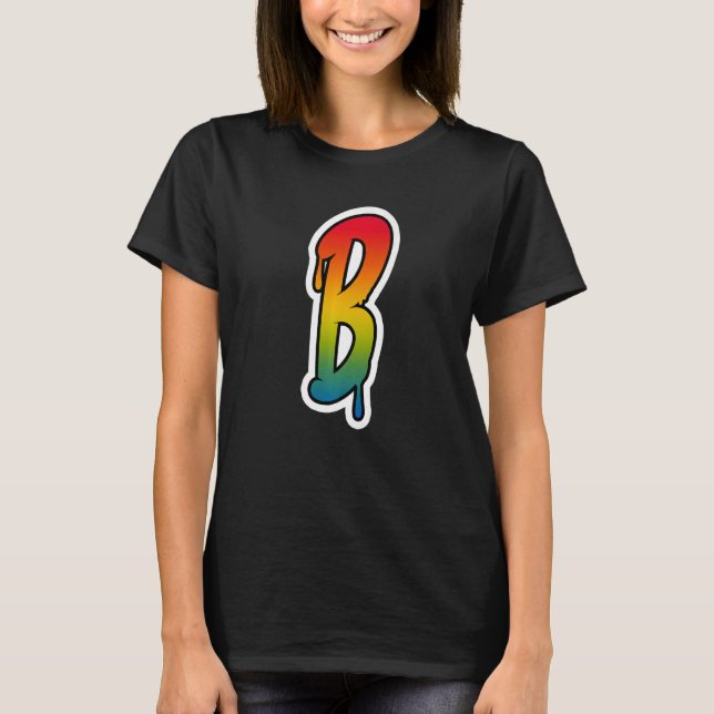 T-shirt Lettre B Graffiti Lettres Alphabet Monogramme Init (Devant)