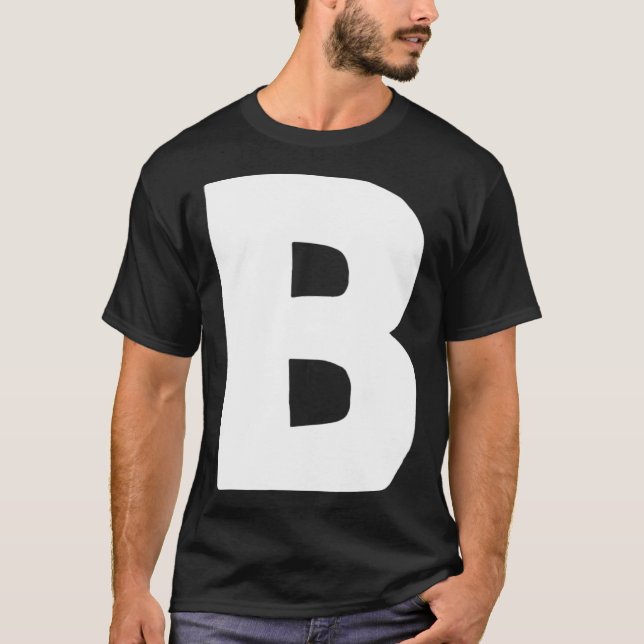 T-shirt Lettre B grand et blanc gras (Devant)