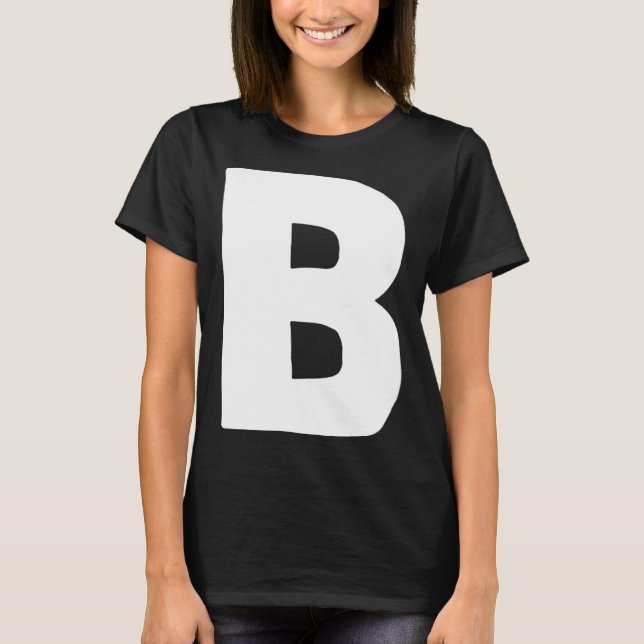 T-shirt Lettre B grand et blanc gras (Devant)