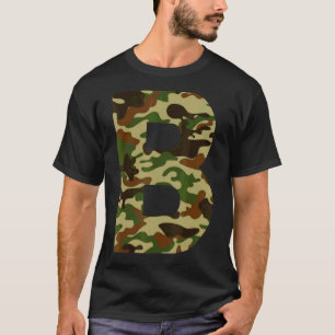 T-shirt Lettre B Majuscule Alphabet Camouflage Initial