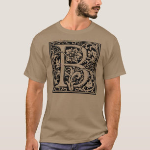 T-shirt Lettre B Monogramme médiéval Art Nouveau
