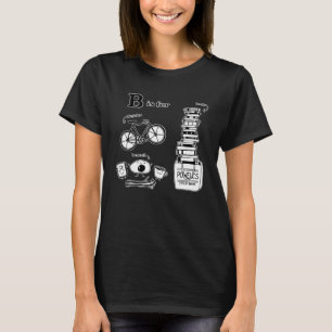 T-shirt Lettre B pour Bicyclettes Livres et Brunch