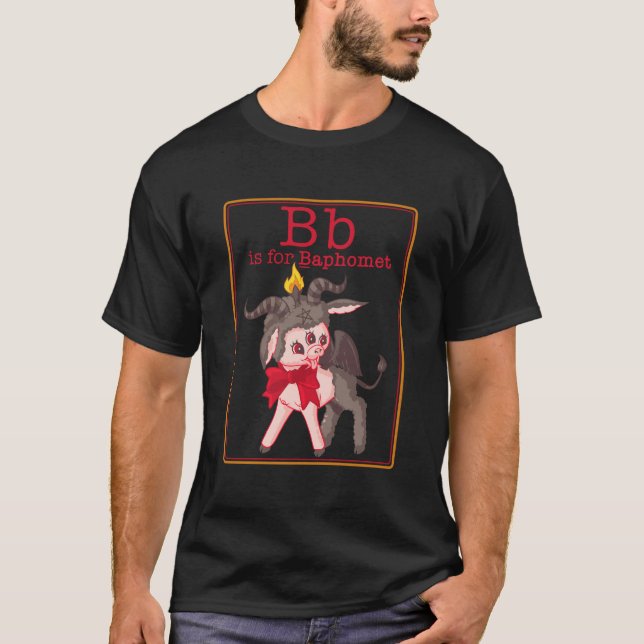 T-shirt Lettre B Pour Un Jeu Satanique Baphomet Carte Mign (Devant)