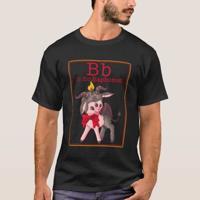 T-shirt Lettre B Pour Un Jeu Satanique Baphomet Carte Mign (Devant)