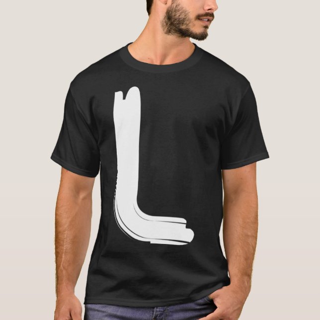 T-shirt Lettre blanche créative L Alphabet Marker (Devant)