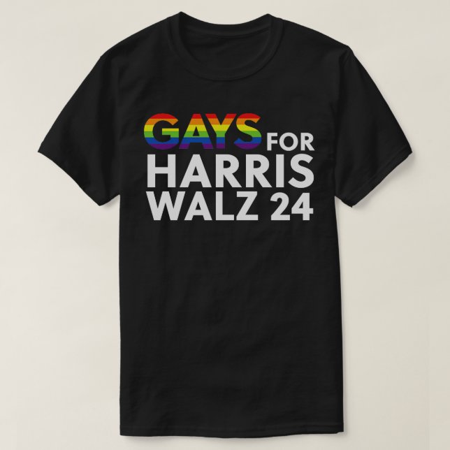 T-shirt LETTRE BLANCHE Gays pour Kamala Walz Sleeve long T (Design devant)