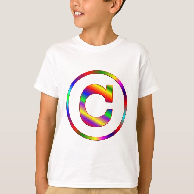 T-shirt Lettre C arc-en-ciel (Devant)