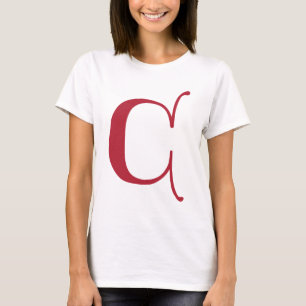 T-shirt Lettre C de gothique monogramme en anglais