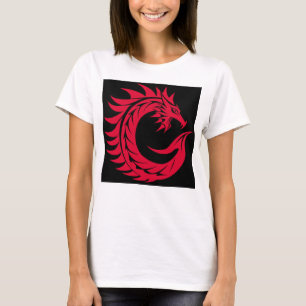 T-shirt Lettre C de style dragon, Alphabet Dragon, Monogra