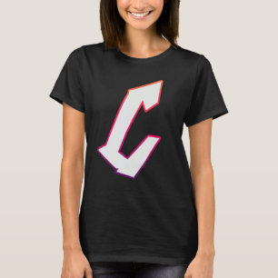 T-shirt Lettre C Graffiti Rue Lettre C Typographie Alpha