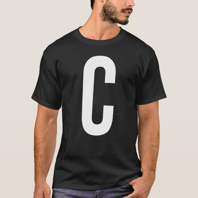 T-SHIRT LETTRE C MONOGRAMME D'ALPHABET INITIAL (Devant)