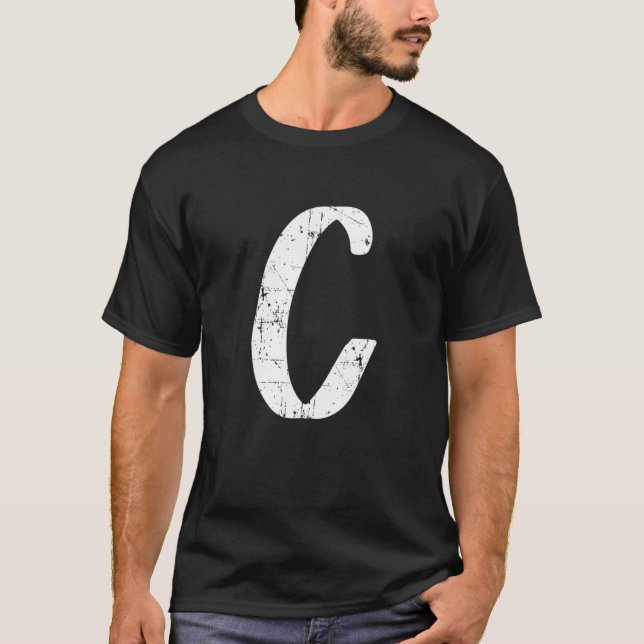 T-shirt Lettre C Unique Alphabet Capital Initial Monogramm (Devant)