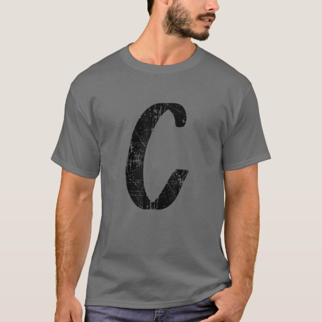 T-shirt Lettre C Unique Alphabet Capital Initial Monogramm (Devant)