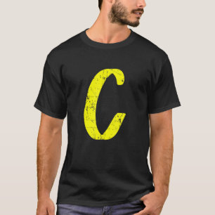 T-shirt Lettre C Unique Alphabet Capital Initial Monogramm