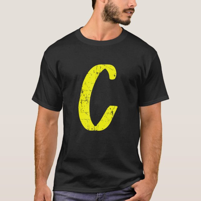 T-shirt Lettre C Unique Alphabet Capital Initial Monogramm (Devant)