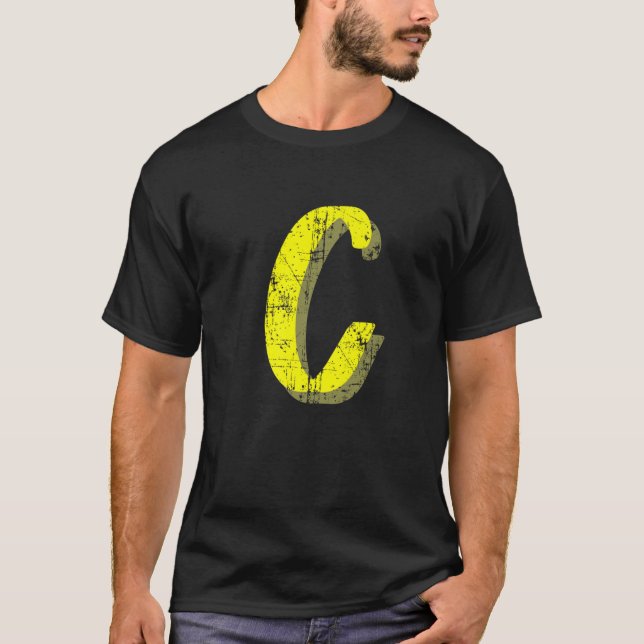 T-shirt Lettre C Unique Alphabet Capital Initial Monogramm (Devant)