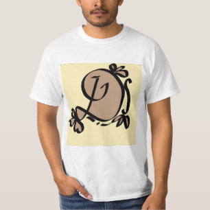 T-shirt Lettre calligraphique D initiale