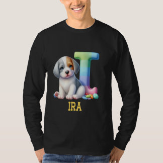 T-shirt LETTRE CHIENS COTE Ira Nom Chien arc-en-ciel