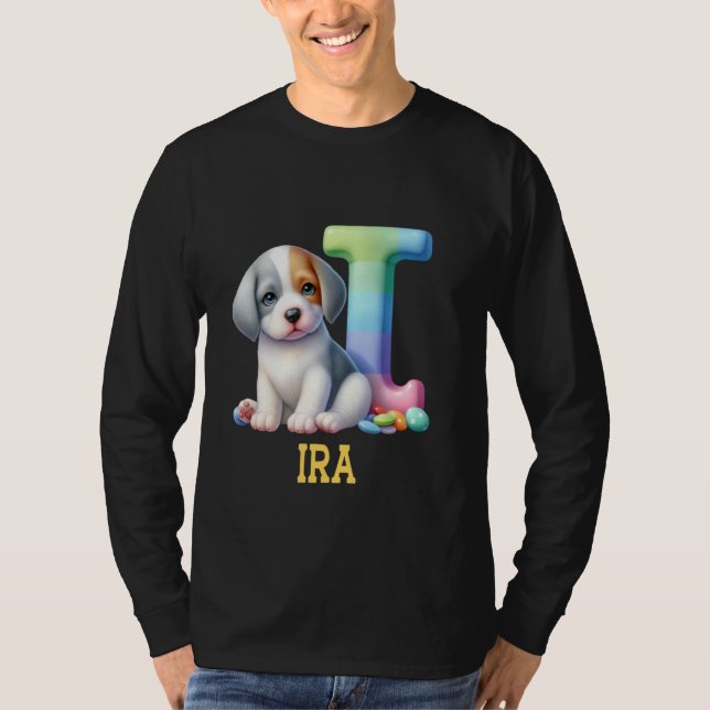 T-shirt LETTRE CHIENS COTE Ira Nom Chien arc-en-ciel (Devant)