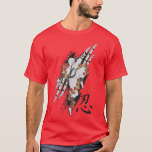 T-shirt LETTRE cool JEUNESSE SAYORI NinjA GUERRIER T COMB