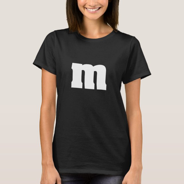 T-shirt Lettre cool M Alphabet Illustration graphique Desi (Devant)