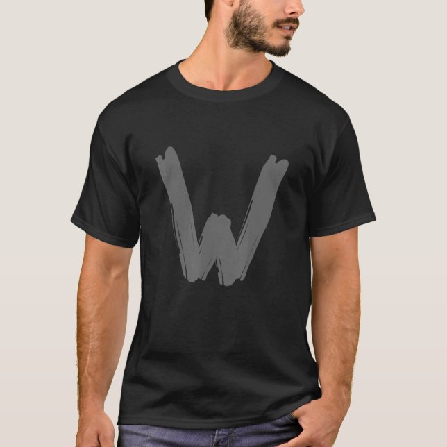 T-shirt Lettre créative Gris foncé W - Alphabet - Mark (Devant)