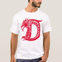 Lettre D de style dragon, alphabet du dragon, mono