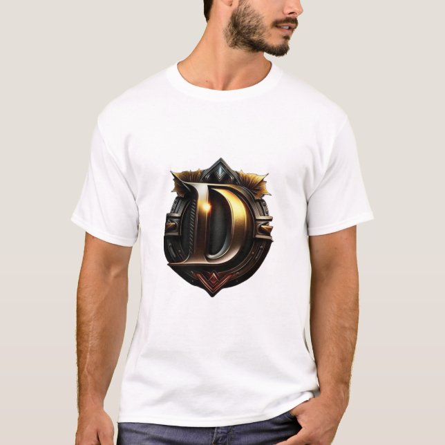 T-shirt Lettre "D" dorée vintage (Devant)