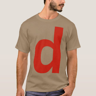 T-shirt Lettre d en texte rouge Typographie minimale