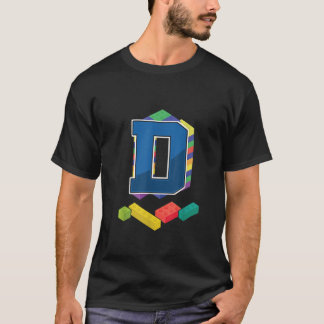 T-shirt Lettre D Master Builder Alphabet Nom Builder