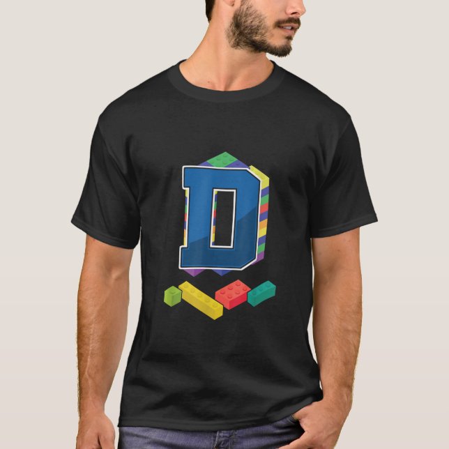 T-shirt Lettre D Master Builder Alphabet Nom Builder (Devant)