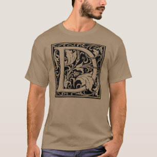 T-shirt Lettre D Monogramme médiéval Art Nouveau