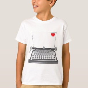 T-shirt Lettre d'amour à la machine à écrire vintage