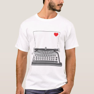 T-shirt Lettre d'amour à la machine à écrire vintage