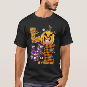 T-shirt Lettre d'amour de mère Baseball Maman Halloween Mo