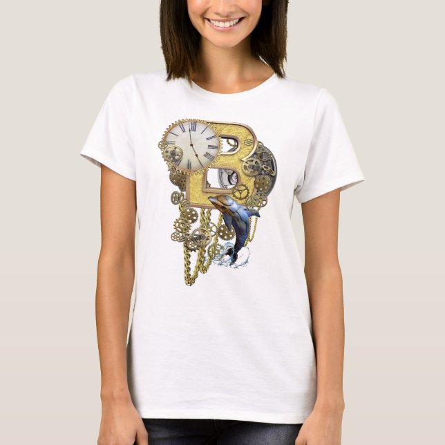T-shirt Lettre d'anniversaire B Steampunk (Devant)